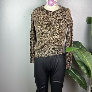 Women’s Ann Taylor LOFT leopard cheetah animal print sweater